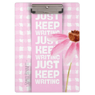 Pink Motivational Gingham Clipboard