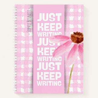 Pink Motivational Gingham Notebook