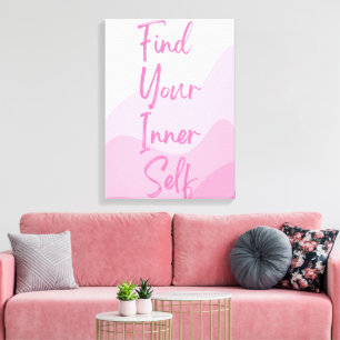 Pink Motivational Wall Art – Find Your Inner Self 