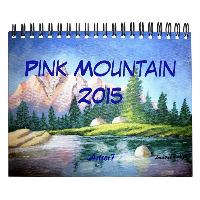 Pink Mountain Painting 2016 Calendar Small 2 Page (Cover)