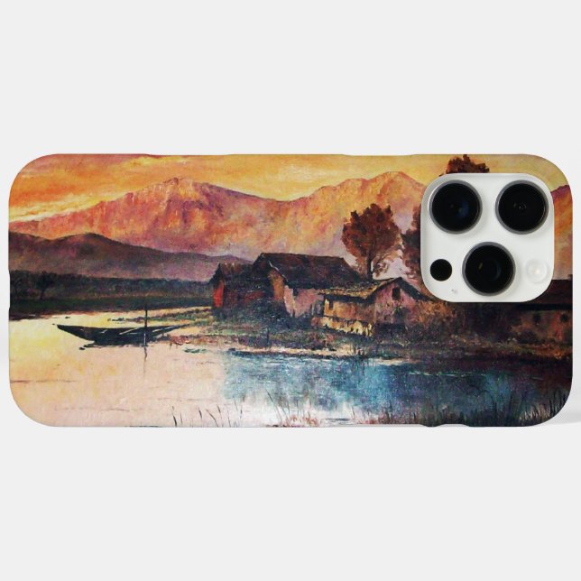 PINK MOUNTAINS LAKE ALPINE SUNSET LANDSCAPE Case-Mate iPhone CASE (Back (Horizontal))