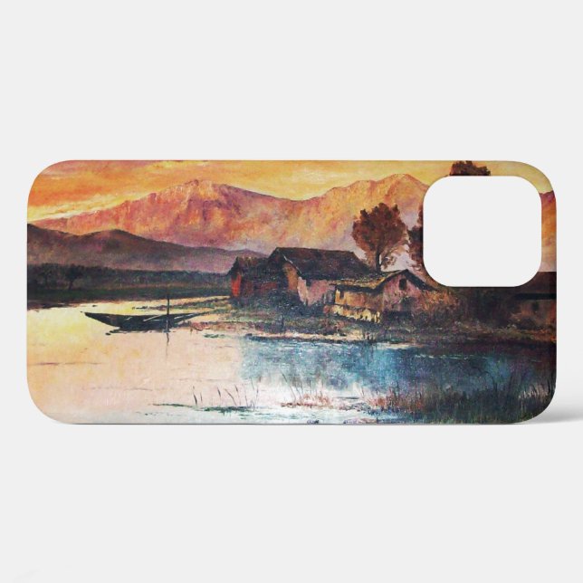PINK MOUNTAINS LAKE ALPINE SUNSET LANDSCAPE Case-Mate iPhone CASE (Back (Horizontal))