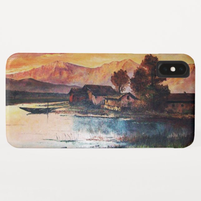 PINK MOUNTAINS LAKE ALPINE SUNSET LANDSCAPE Case-Mate iPhone CASE (Back (Horizontal))