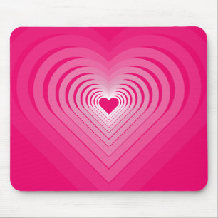 Pink Mouse Pad with Hearts