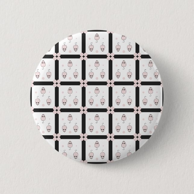 Pink Mouse Seamless Pattern Design - Cute Decor 2 Inch Round Button (Front)