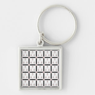 Pink Mouse Seamless Pattern Design - Cute Decor Keychain