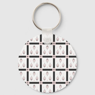 Pink Mouse Seamless Pattern Design - Cute Decor Keychain