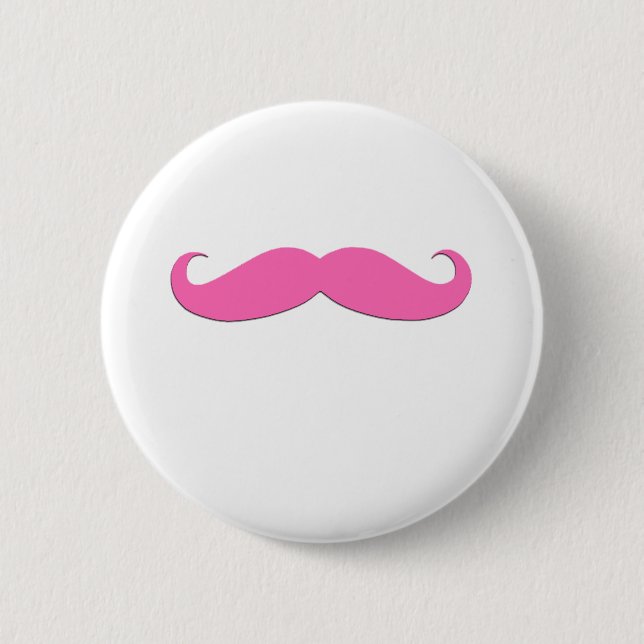 Pink Moustache Humour Create Your Own 2 Inch Round Button (Front)
