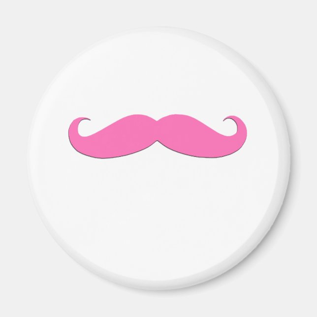 Pink Moustache Humour Create Your Own Magnet (Front)