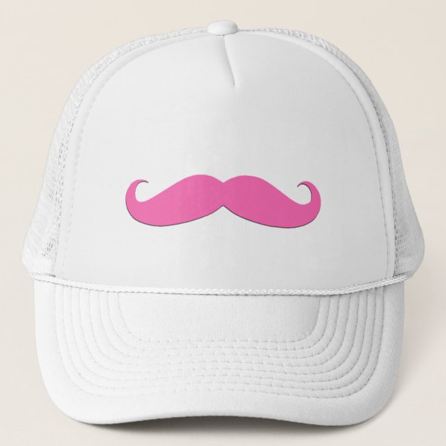 Pink Moustache Humour Create Your Own Trucker Hat (Front)