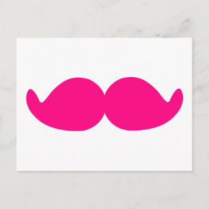 Pink Moustache Pink Moustache Bushy Hot Pink Stach Postcard