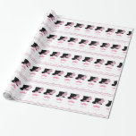 Pink Moustache, Top Hat and Pearls Wrapping Paper<br><div class="desc">Wonderful Pink Moustache, Top Hat and Pink Pearls graphic design. Perfect for Moustache Bash, Bridal Showers, Birthdays, Bachlorette Party, Hen Party Over The Hill Party or Just For FUN! Design includes a pink top hat with a feather and flower, funny and silly pink moustache and some fine looking pink pearls....</div>