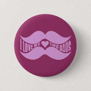 Pink Moustaches custom button