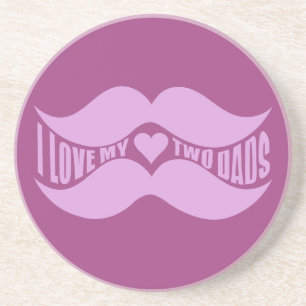 Pink Moustaches custom coaster