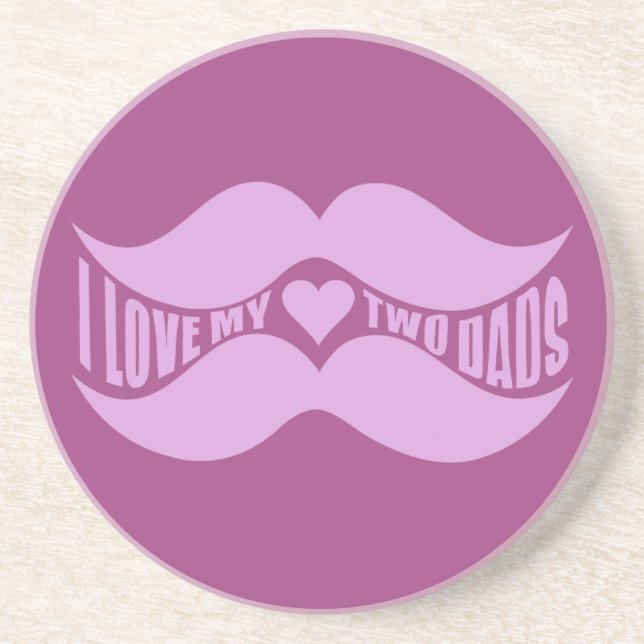 Pink Moustaches custom coaster (Front)