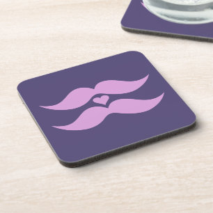 Pink Moustaches custom coasters
