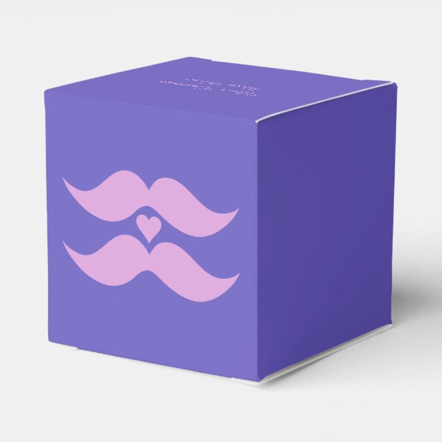 Pink Moustaches custom favour boxes (Back Side)
