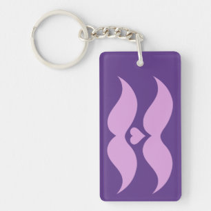 Pink Moustaches custom key chain