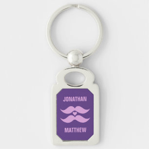 Pink Moustaches custom key chain