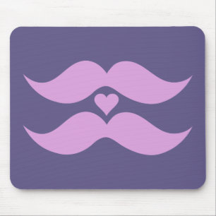 Pink Moustaches custom mousepad