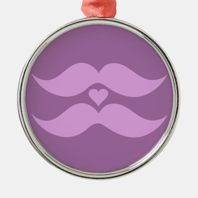 Pink Moustaches custom ornament (Front)