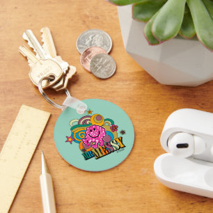 Pink Mr. Messy Colourful Swirls & Stars Keychain