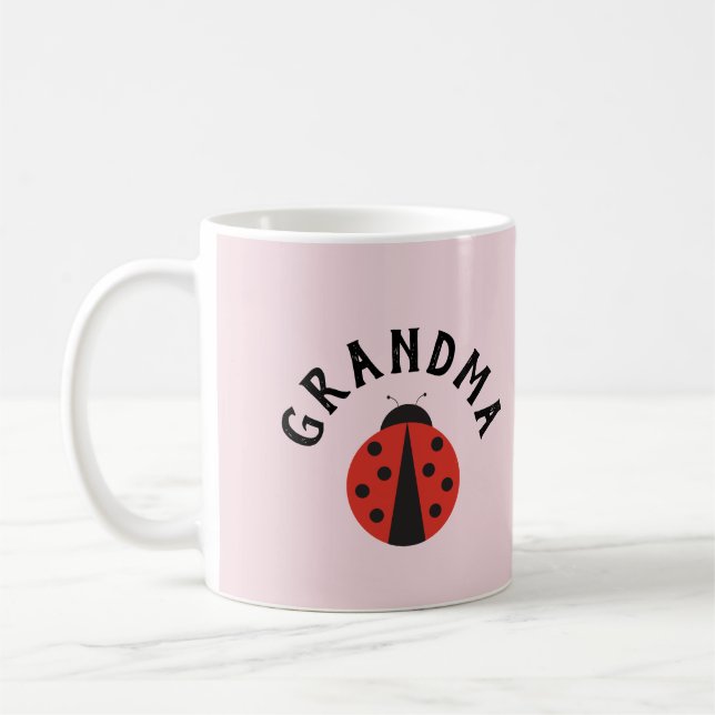 Pink mug with ladybug for the grandma (Left)