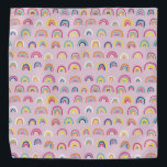 Pink Multi Rainbow pattern Bandana<br><div class="desc">Pink colourful watercolor pattern bandana.  Matching items available.  Original art from artists own illustrations. Please use the message me button below for help with further customization and special requests.  © Zoe Chapman Design</div>