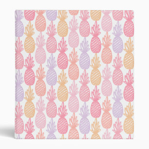 Pink Multicolor Tropical Pineapple Pattern Binder