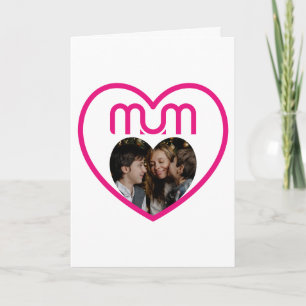 Pink MUM Love Photo frame Card