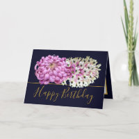 Pink Mum & White Orchids Floral Bouquet Birthday