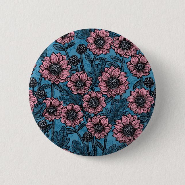 Pink Mums 2 Inch Round Button (Front)