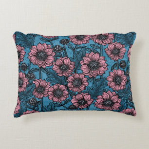 Pink Mums Accent Pillow