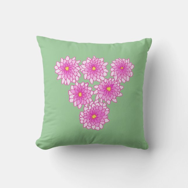 Pink Mums Flowers Chrysanthemums Pillows (Front)