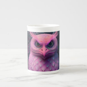 Pink Murloc/Owl Hybrid Creature Bone China Mug