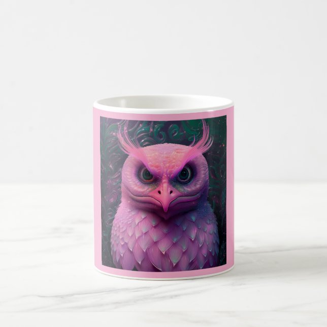 Pink Murloc/Owl Hybrid Creature Coffee Mug (Center)