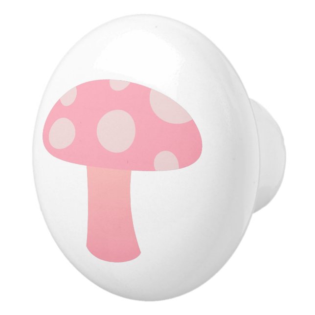 Pink mushroom ceramic knob (Right)
