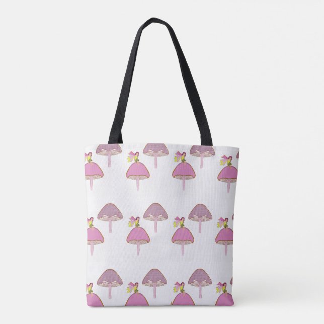 pink mushroom fairies tote bag 108TB (Back)