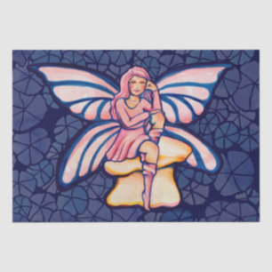 Pink Mushroom Fairy Watercolor Art Fairies Tissue Paper