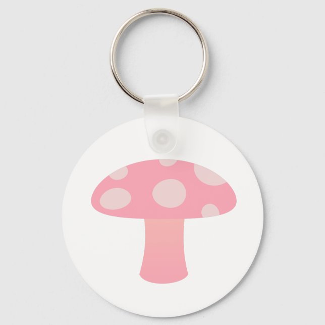 pink mushroom keychain (Front)