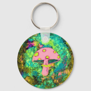Pink Mushroom Keychain
