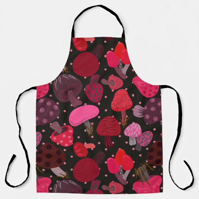 Pink Mushroom Mix Apron (Front)