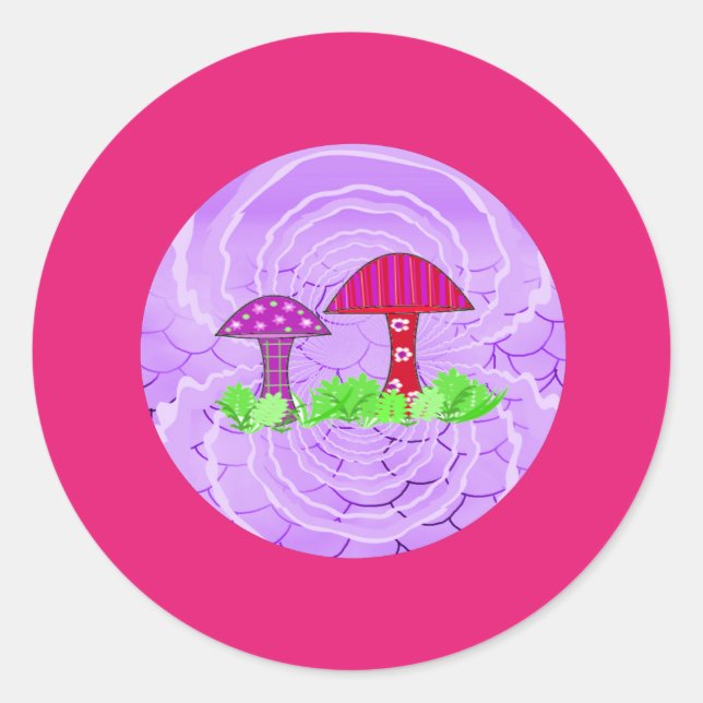 Pink Mushroom Stickers (Front)