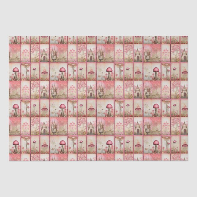 Pink mushrooms tissue paper (Front)