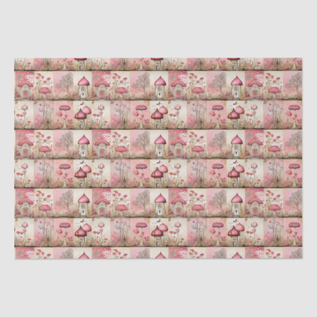 Pink mushrooms tissue paper (Front)