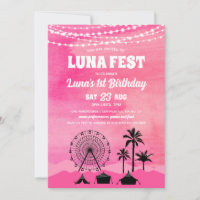 Pink Music Festival Birthday Invitation
