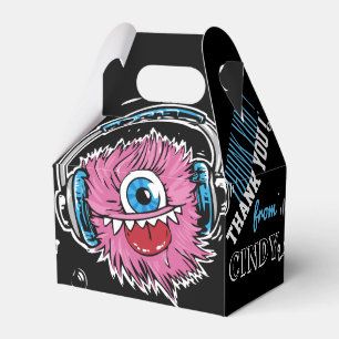 Pink Music Monster with Headphones Favour Box
