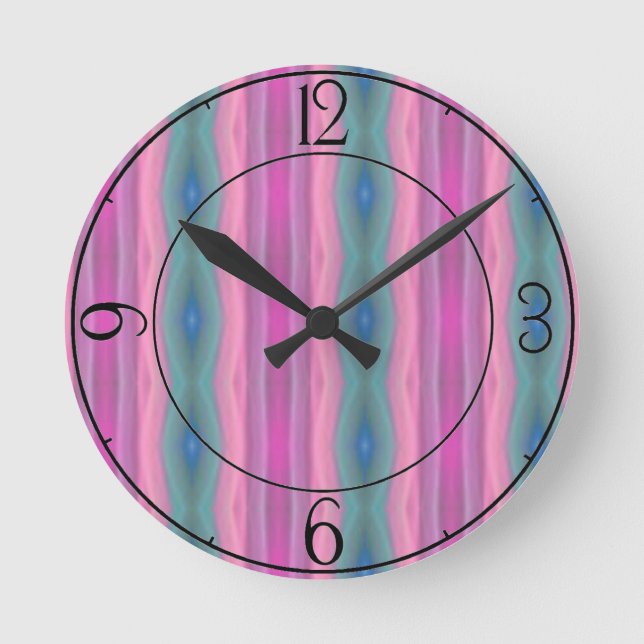 Pink Music Round Clock (Front)