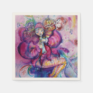 PINK MUSICAL CLOWN NAPKIN
