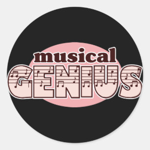 Pink Musical Genius Classic Round Sticker